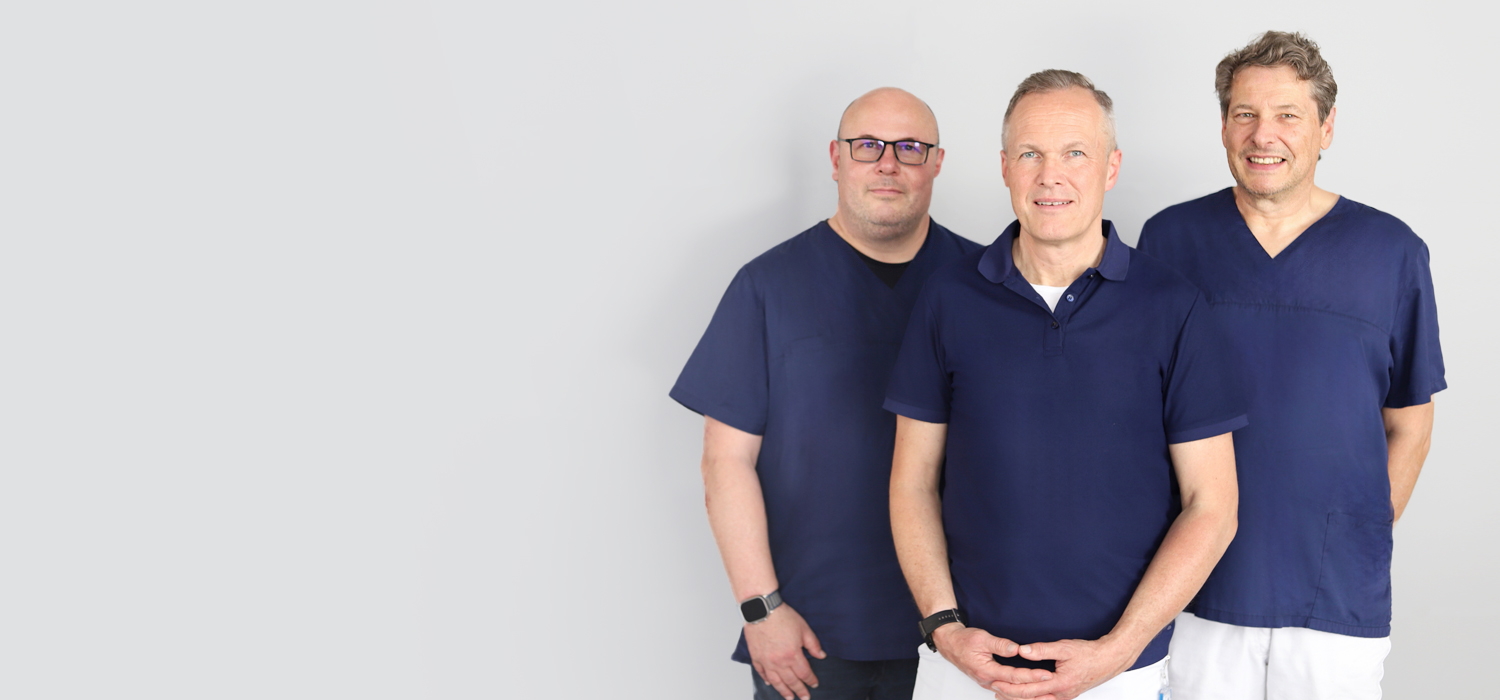Bild der Orthopäden Dr. Guido Koepp, Daniel Crnkovic und Oliver Krämer